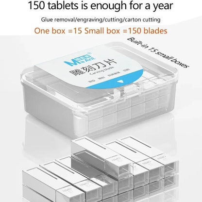 MaAnt M077 150pcs /Box Double-sided Flat Blade Cell Phone Repair Back Cover Removal Artistic Engraving Knife Blade, No. 4A, No. 4, No. 11, No. 16, No. 17