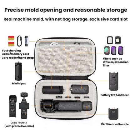 For DJI Osmo Pocket 3 Cwatcun D224 Medium EVA Hard Shell Bag Shockproof Pressure Resistant Storage Bag