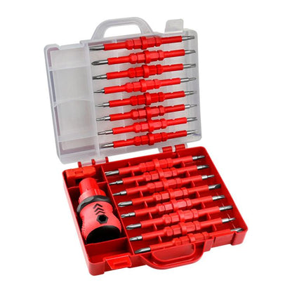 34 in 1 Manual Rubber-Coated Ratchet Screwdriver Repair Tool Set, 34 in 1