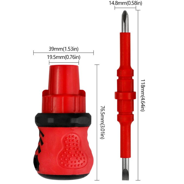 34 in 1 Manual Rubber-Coated Ratchet Screwdriver Repair Tool Set, 34 in 1