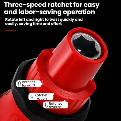 34 in 1 Manual Rubber-Coated Ratchet Screwdriver Repair Tool Set, 34 in 1