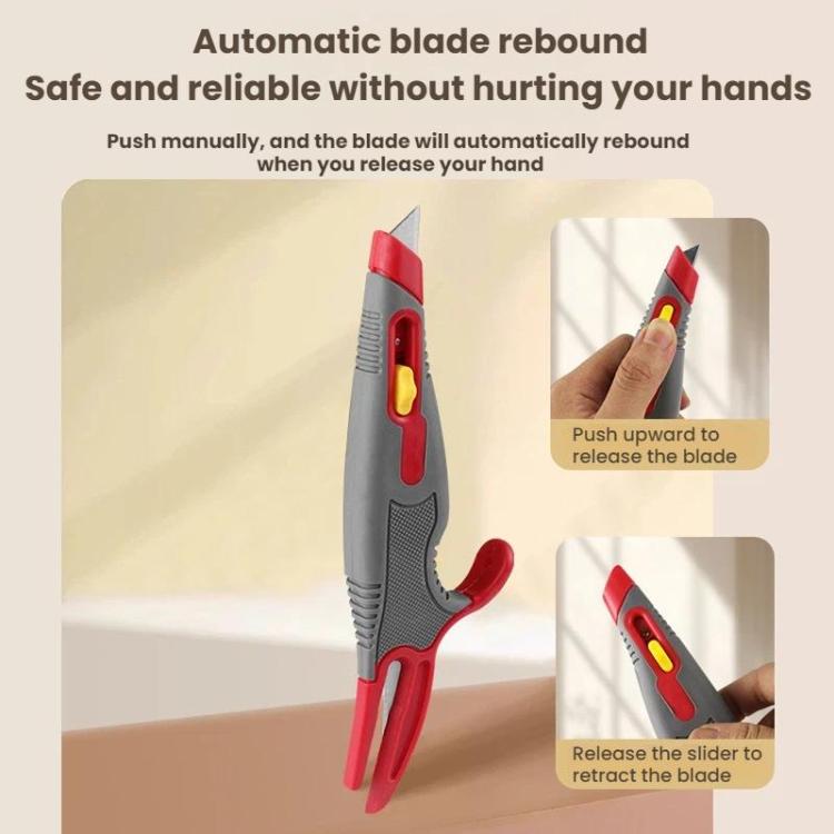 Multi-purpose Tape Cutter Box Opening Knife Anti-cut Automatic Rebound Utility Knife