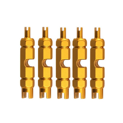 5 clés de démontage de noyau de valve de vélo polyvalentes, 5 pièces or, 5 pièces rouge, 5 pièces noir, 5 pièces violet