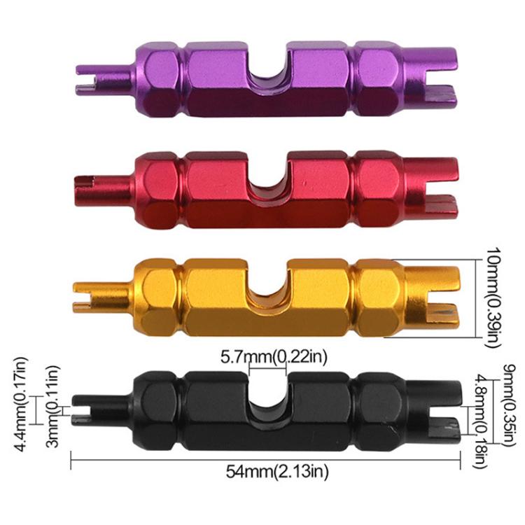 5 clés de démontage de noyau de valve de vélo polyvalentes, 5 pièces or, 5 pièces rouge, 5 pièces noir, 5 pièces violet