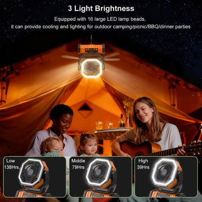 Remote Control USB Oscillating Fan Portable Light For Camping