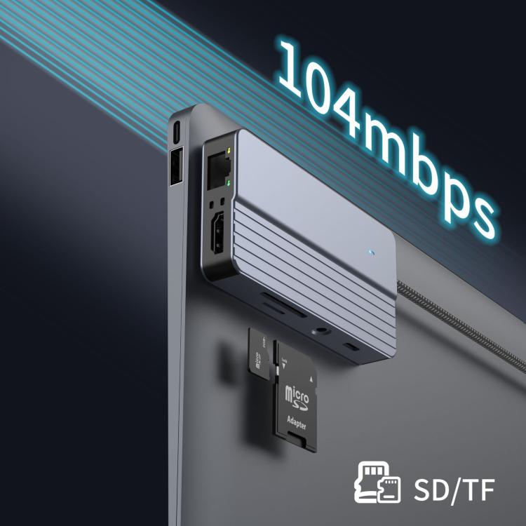 10-In-1 USB-C/Type-C Hub With 100W Power Delivery, HDMI 4K 30Hz, USB 3.0/2.0 Ports, SD/TF Card Reader, 100Mbps Ethernet & Audio Jack