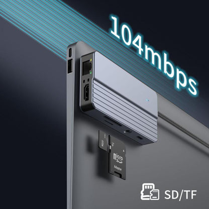 10-In-1 USB-C/Type-C Hub With 100W Power Delivery, HDMI 4K 30Hz, USB 3.0/2.0 Ports, SD/TF Card Reader, 100Mbps Ethernet & Audio Jack
