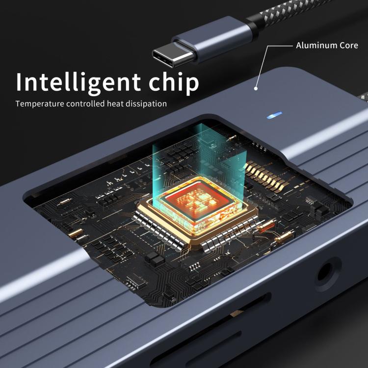 10-In-1 USB-C/Type-C Hub With 100W Power Delivery, HDMI 4K 30Hz, USB 3.0/2.0 Ports, SD/TF Card Reader, 100Mbps Ethernet & Audio Jack