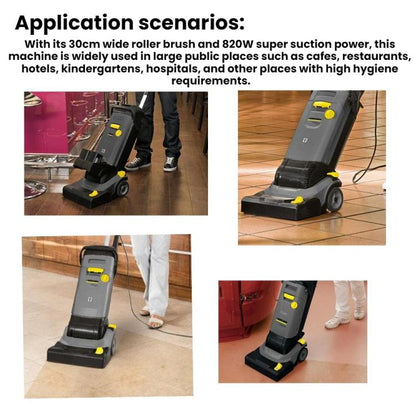 Floor Scrubber Roller Brush Replacement Part For Karcher BR30/4C, White Soft Bristle Brush, Red Neutral Brush, Double Green Microfiber Brush