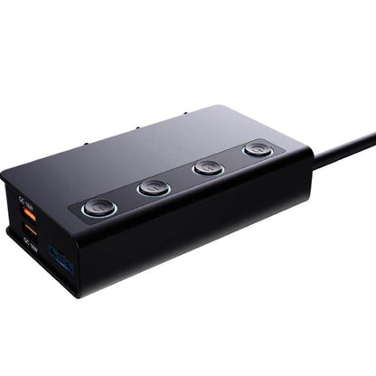 Car Cigarette Lighter 3 In 1 Car Charger With Switches Voltage Display Multiple Ports