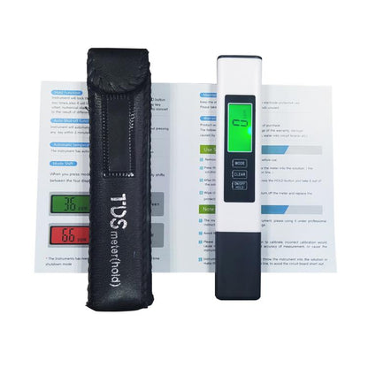 Dual-Color Smart Backlight Water Quality Tester Pen 3-in-1 TDS Meter Conductivity & Temperature Detector