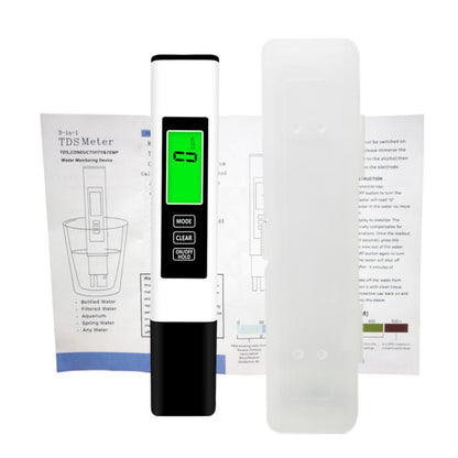 Dual-Color Smart Backlight Water Quality Tester Pen 3-in-1 TDS Meter Conductivity & Temperature Detector