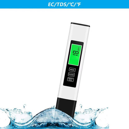 Dual-Color Smart Backlight Water Quality Tester Pen 3-in-1 TDS Meter Conductivity & Temperature Detector