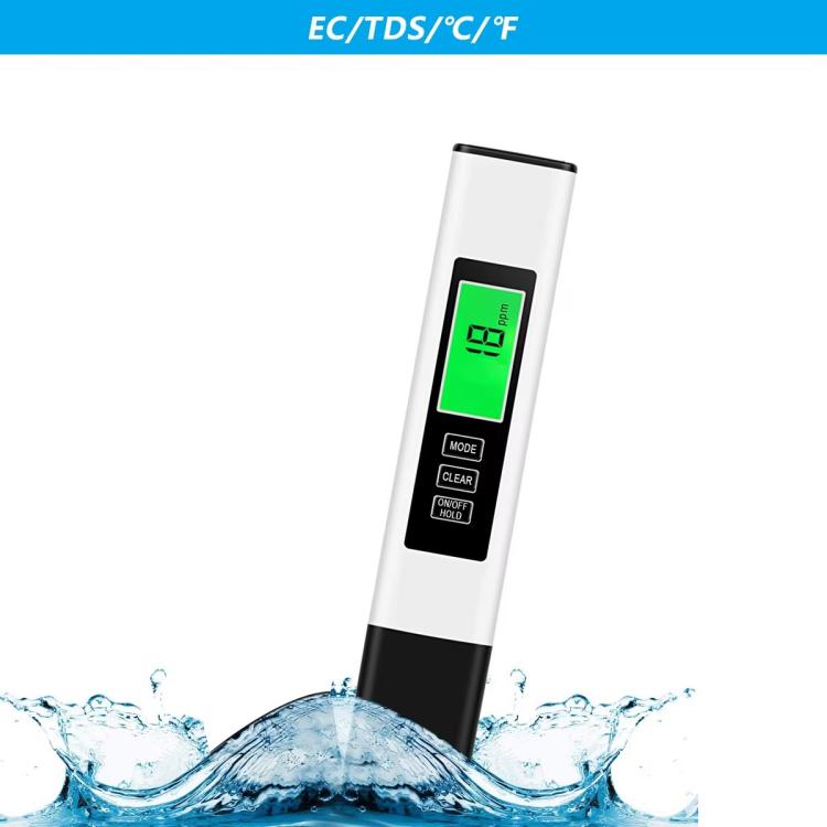 Dual-Color Smart Backlight Water Quality Tester Pen 3-in-1 TDS Meter Conductivity & Temperature Detector, 3-in-1 Leather Case White, 3-in-1 Leather Case Yellow, 3-in-1 PP Box Yellow, 3-in-1 PP Box White