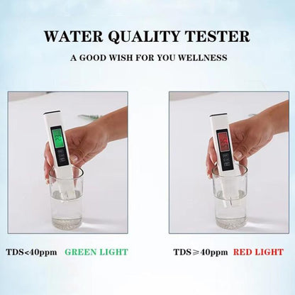 Dual-Color Smart Backlight Water Quality Tester Pen 3-in-1 TDS Meter Conductivity & Temperature Detector
