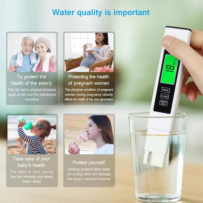 Dual-Color Smart Backlight Water Quality Tester Pen 3-in-1 TDS Meter Conductivity & Temperature Detector, 3-in-1 Leather Case White, 3-in-1 Leather Case Yellow, 3-in-1 PP Box Yellow, 3-in-1 PP Box White