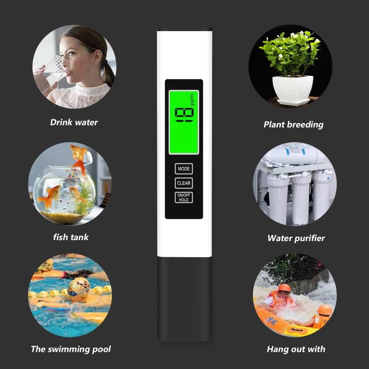 Dual-Color Smart Backlight Water Quality Tester Pen 3-in-1 TDS Meter Conductivity & Temperature Detector, 3-in-1 Leather Case White, 3-in-1 Leather Case Yellow, 3-in-1 PP Box Yellow, 3-in-1 PP Box White