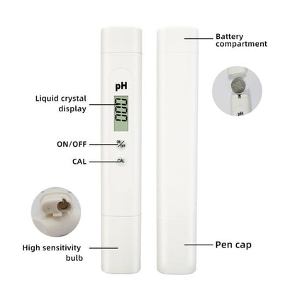 pH Meter with Auto Calibration & High Accuracy Digital Water Quality Tester
