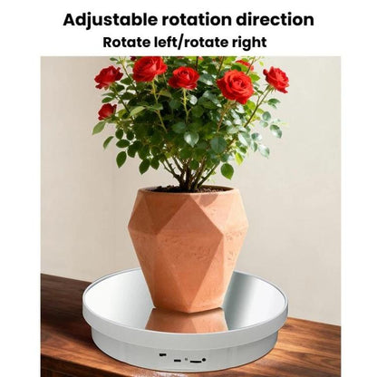 Multi-Purpose Mirror Electric Rotating Disc Battery / USB Powered Photography Live Display Stand, 32cm, 40cm
