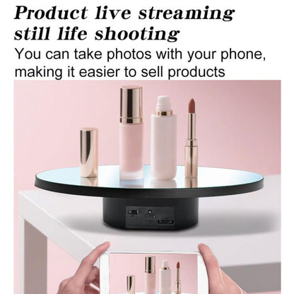 Multi-Purpose Mirror Electric Rotating Disc Battery / USB Powered Photography Live Display Stand, 32cm, 40cm