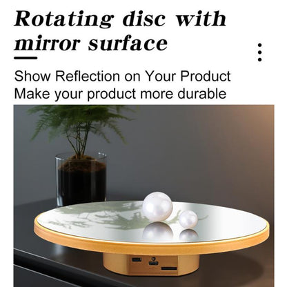 Multi-Purpose Mirror Electric Rotating Disc Battery / USB Powered Photography Live Display Stand, 32cm, 40cm