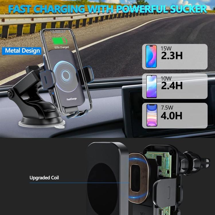 5W-15W Air Vent Car Wireless Charging Mount Smart Sensor Mount For Phone Charging