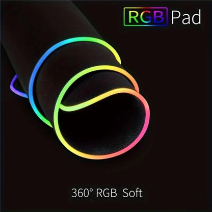Micro-USB LED Glowing Mouse Keyboard Pad RGB Colorful Lights Locked Edge Thickened Mouse Desk Pad