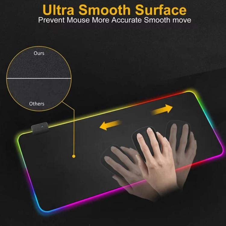 Micro-USB LED Glowing Mouse Keyboard Pad RGB Colorful Lights Locked Edge Thickened Mouse Desk Pad