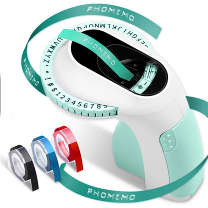 Phomemo E975 Portable Mechanical Embossing Label Maker 9mm Printing Width, With 3 Tapes Pink, With 3 Tapes Green, With 3 Tapes Blue, With 3 Tapes Black, With 6 Tapes Pink, With 6 Tapes Green, With 6 Tapes Blue, With 6 Tapes Black