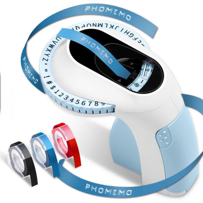 Phomemo E975 Portable Mechanical Embossing Label Maker 9mm Printing Width, With 3 Tapes Pink, With 3 Tapes Green, With 3 Tapes Blue, With 3 Tapes Black, With 6 Tapes Pink, With 6 Tapes Green, With 6 Tapes Blue, With 6 Tapes Black