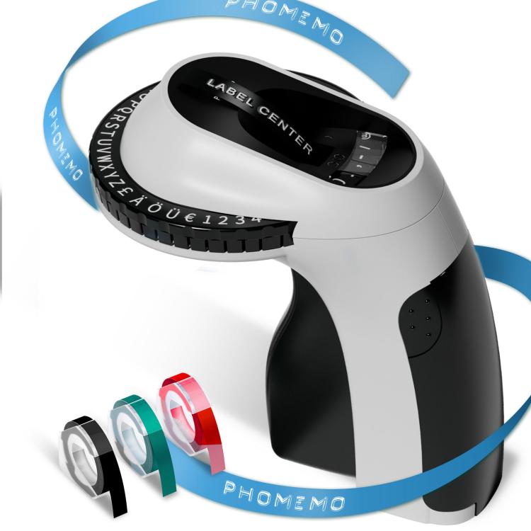 Phomemo E975 Portable Mechanical Embossing Label Maker 9mm Printing Width, With 3 Tapes Pink, With 3 Tapes Green, With 3 Tapes Blue, With 3 Tapes Black, With 6 Tapes Pink, With 6 Tapes Green, With 6 Tapes Blue, With 6 Tapes Black