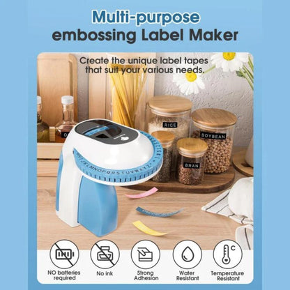 Phomemo E975 Portable Mechanical Embossing Label Maker 9mm Printing Width, With 3 Tapes Pink, With 3 Tapes Green, With 3 Tapes Blue, With 3 Tapes Black, With 6 Tapes Pink, With 6 Tapes Green, With 6 Tapes Blue, With 6 Tapes Black