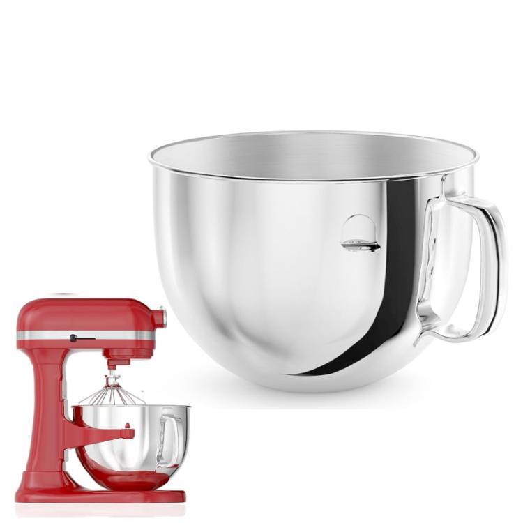 6QT Stainless Steel Mixing Bowl For KitchenAid 5QT Pro/6QT/6QT Pro/7QT/7QT Pro Lift Stand Mixers, 6QT Mixing Bowl