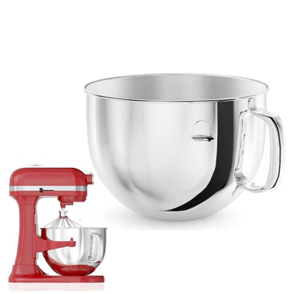 6QT Stainless Steel Mixing Bowl For KitchenAid 5QT Pro/6QT/6QT Pro/7QT/7QT Pro Lift Stand Mixers, 6QT Mixing Bowl