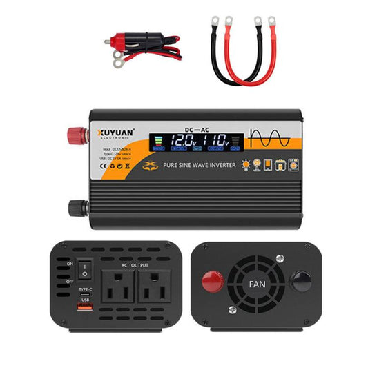 XUYUAN 12V / 24V To 110V Pure Sine Wave Inverter Power Inverter US Plug