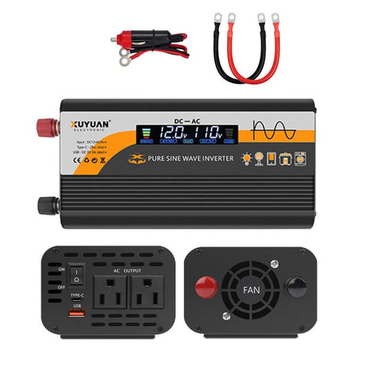 XUYUAN 12V / 24V To 110V Pure Sine Wave Inverter Power Inverter US Plug