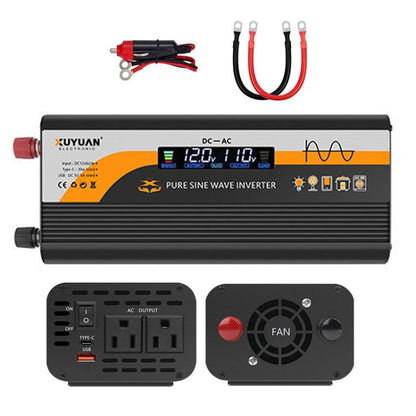 XUYUAN 12V / 24V To 110V Pure Sine Wave Inverter Power Inverter US Plug