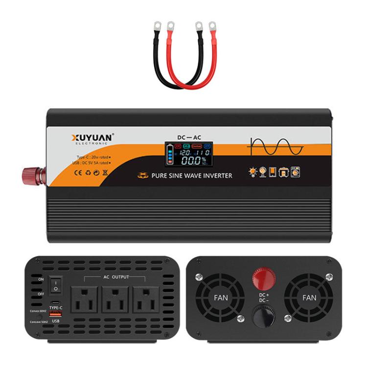 XUYUAN 12V / 24V To 110V Pure Sine Wave Inverter Power Inverter US Plug