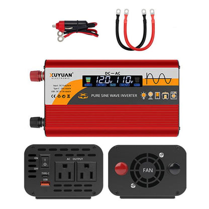 XUYUAN 12V / 24V To 110V Pure Sine Wave Inverter Power Inverter US Plug