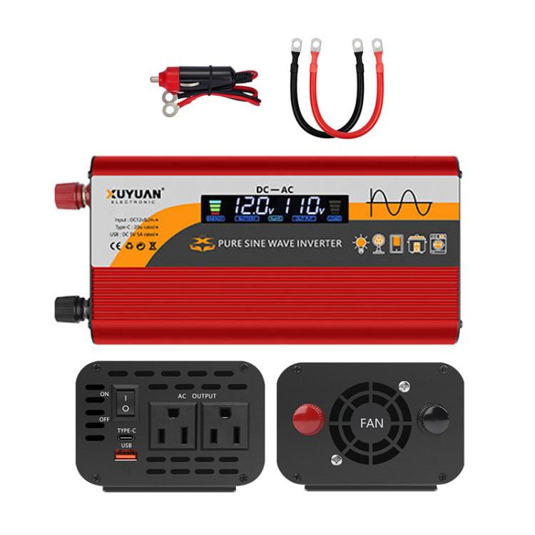 XUYUAN 12V / 24V To 110V Pure Sine Wave Inverter Power Inverter US Plug