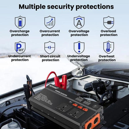 XUYUAN 12V / 24V To 220V Car Power Inverter LED Display Power Converter