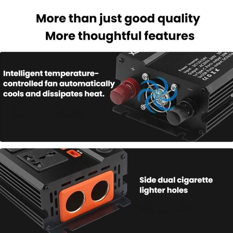 XUYUAN 12V / 24V To 220V Car Power Inverter LED Display Power Converter