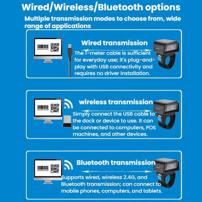 2D Ring Bluetooth Scanner Mini Wireless Barcode Scanner For Warehouse Logistics