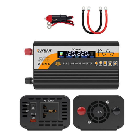 Inversor de onda sinusoidal pura de 12 V/24 V a 220 V, convertidor universal para coche, 800 W (negro), 1400 W (negro), 2000 W (negro), 3000 W (negro), 3600 W (negro), 4000 W (negro), 800 W (rojo), 1400 W (rojo), 2000 W (rojo), 3000 W (rojo)