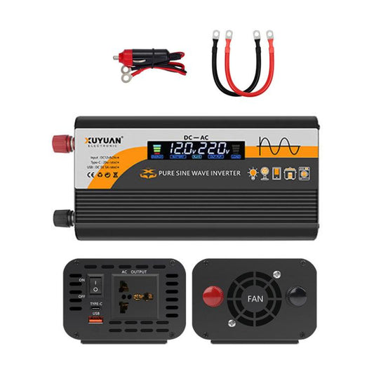 Inversor de onda sinusoidal pura de 12 V/24 V a 220 V, convertidor universal para coche, 800 W (negro), 1400 W (negro), 2000 W (negro), 3000 W (negro), 3600 W (negro), 4000 W (negro), 800 W (rojo), 1400 W (rojo), 2000 W (rojo), 3000 W (rojo)