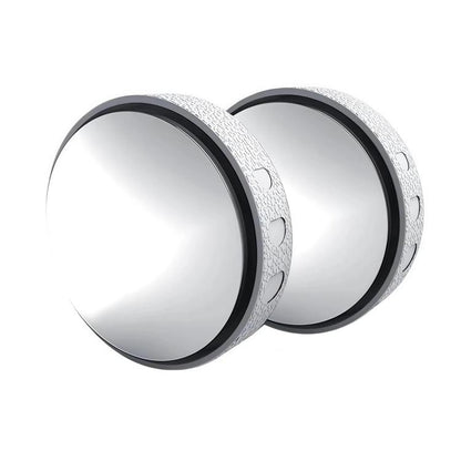 Car Suction Cup Type 360-Degree Adjustable Wide-View Reversing Mirror, Silver Pattern, Black Pattern, White Pattern