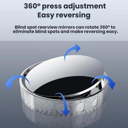 Car Suction Cup Type 360-Degree Adjustable Wide-View Reversing Mirror, Silver Pattern, Black Pattern, White Pattern