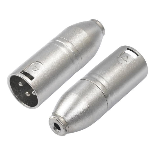 Metal Housing 3.5mm Female 1/8 TRS to Carnott Male XLR Male Audio Adapter