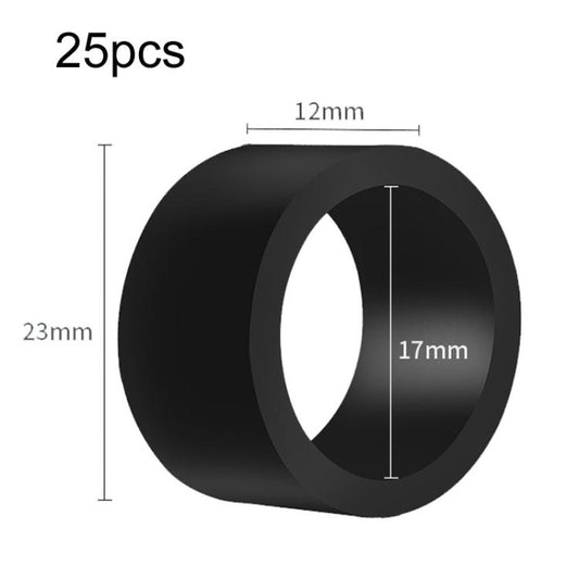 Anillo antideslizante de silicona para caña de pescar Anillo de goma para caña de pescar, 25 unidades Medianas Negras, 20 unidades Grandes Negras, 25 unidades Pequeñas Fluorescentes, 25 unidades Medianas Fluorescentes, 20 unidades Grandes Fluorescentes