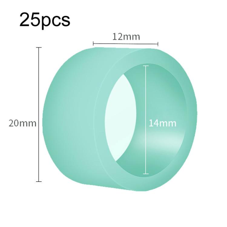 Silicone Fishing Rod Stop Anti-Slip Ring Fishing Rod Rubber Ring, 25pcs Medium Black, 20pcs Large Black, 25pcs Small Fluorescent, 25pcs Medium Fluorescent, 20pcs Large Fluorescent